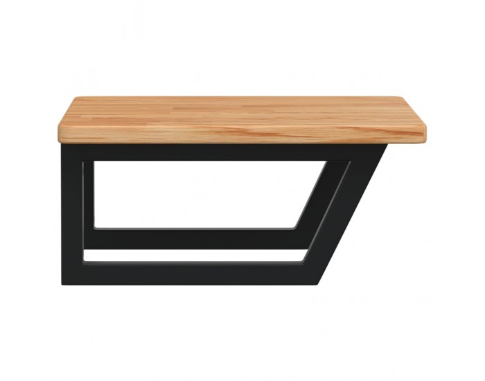 Sonata H Стенен рафт за мивка, стомана и масивно дърво дъб