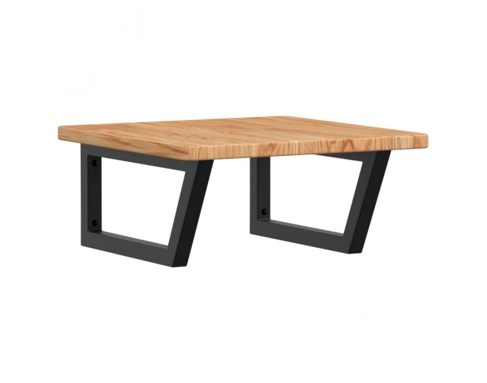 Sonata H Стенен рафт за мивка, стомана и масивно дърво дъб