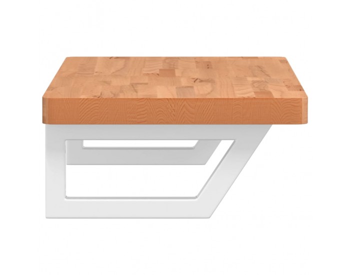 Sonata H Стенен рафт за мивка, стомана и масивно дърво бук