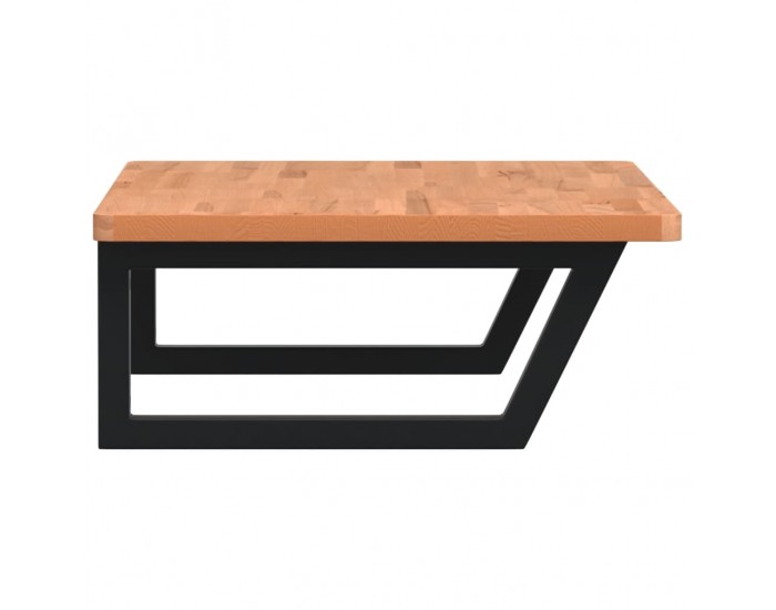 Sonata H Стенен рафт за мивка, стомана и масивно дърво бук