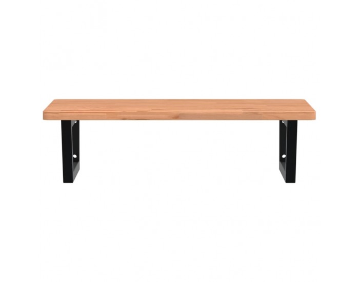 Sonata H Стенен рафт за мивка, стомана и масивно дърво бук