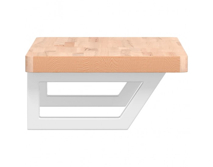 Sonata H Стенен рафт за мивка, стомана и масивно дърво бук