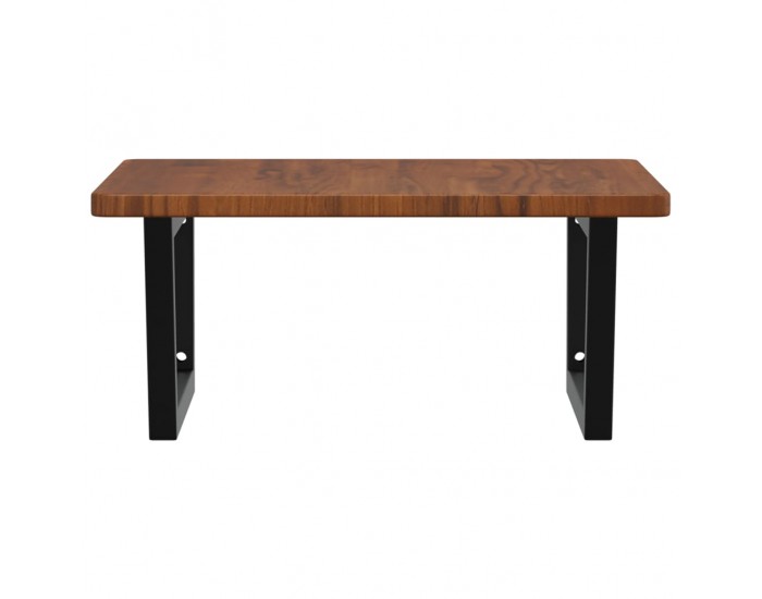 Sonata H Стенен рафт за мивка, стомана и масивно дърво дъб