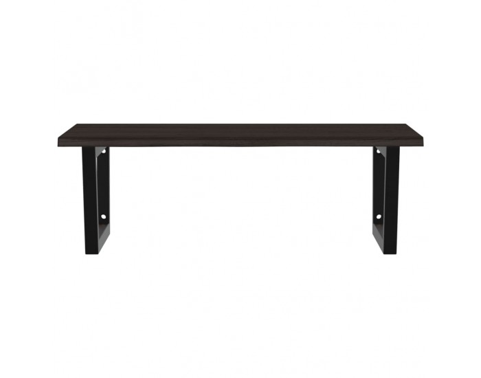 Sonata H Стенен рафт за мивка, стомана и масивно дърво дъб