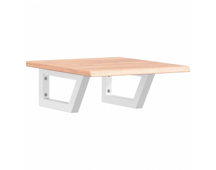 Sonata H Стенен рафт за мивка, стомана и масивно дърво дъб