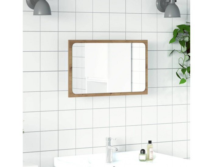 Sonata H Огледало за баня с LED светлина, дъб артизан, 60x8,5x38 cm