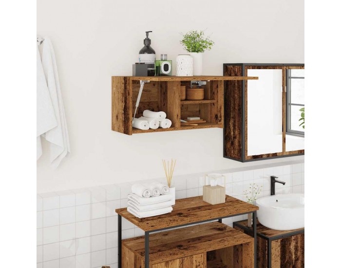 Sonata H Стенен шкаф за баня, старо дърво, 60x25x30 см, инженерно дърво