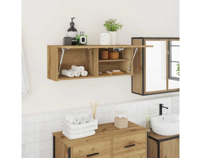 Sonata H Стенен шкаф за баня, дъб артизан, 80x25x30 см, инженерно дърво
