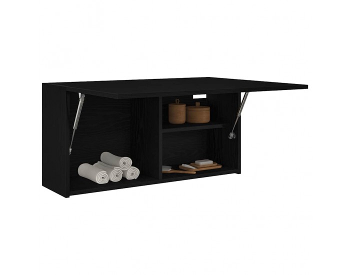 Sonata H Стенен шкаф за баня, черни, 80x25x40 см, инженерно дърво