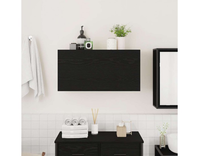 Sonata H Стенен шкаф за баня, черни, 80x25x40 см, инженерно дърво