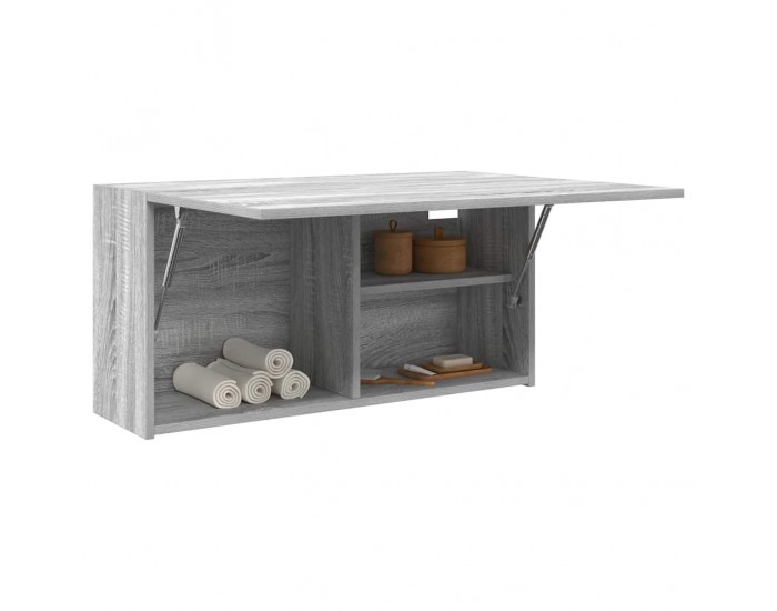 Sonata H Стенен шкаф за баня, сив сонома, 80x25x40 см, инженерно дърво