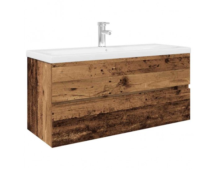 Sonata H шкаф за мивка с вграден басейн и смесител Старо дърво