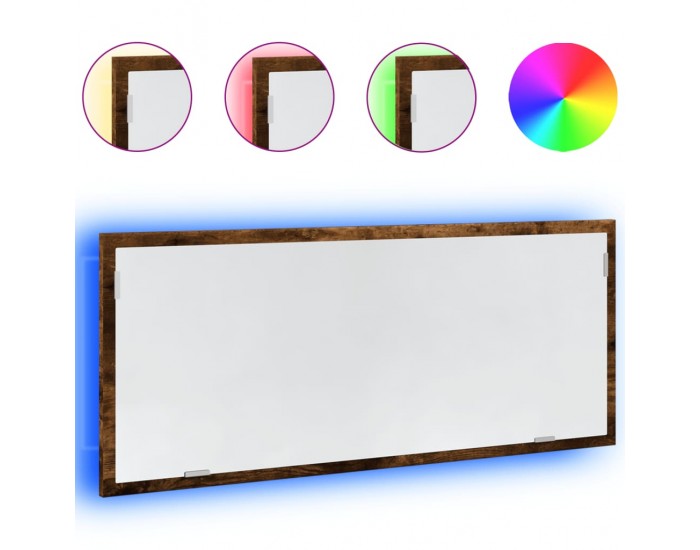 Sonata H LED огледало за баня опушен дъб 100x8,5x37 cm