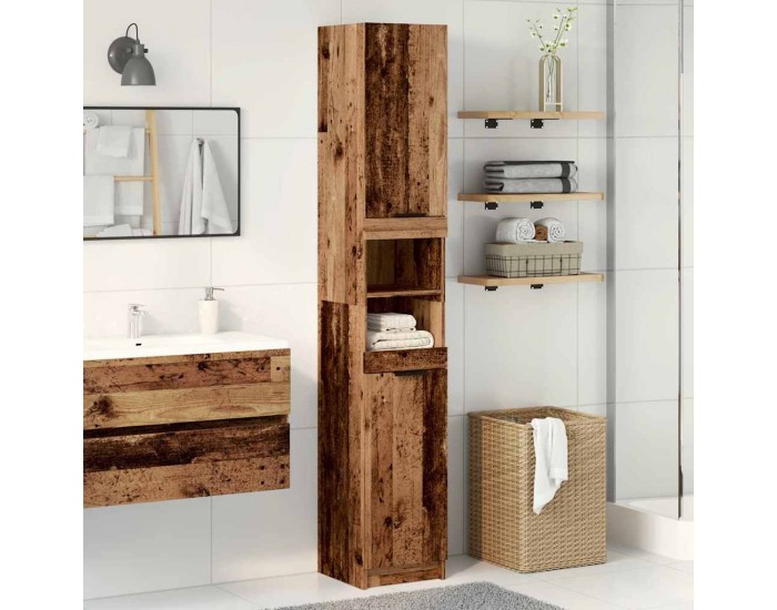 Sonata H Шкаф за баня от старо дърво 32x34x188,5 cm Инженерна дървесина