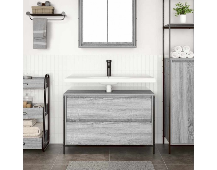 Sonata H Шкаф за баня с чекмеджета сив сонома 90x34,5x60 cm