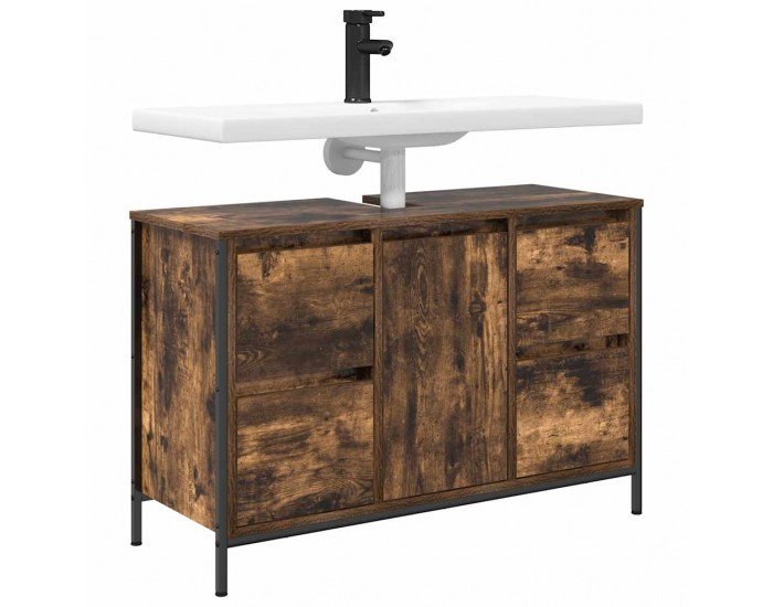 Sonata H Шкаф за мивка с чекмеджета опушен дъб 90x34,5x60 cm