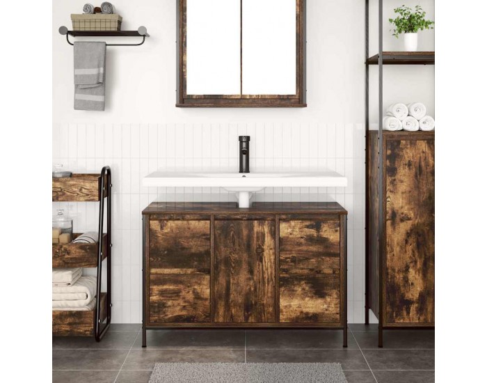 Sonata H Шкаф за мивка с чекмеджета опушен дъб 90x34,5x60 cm