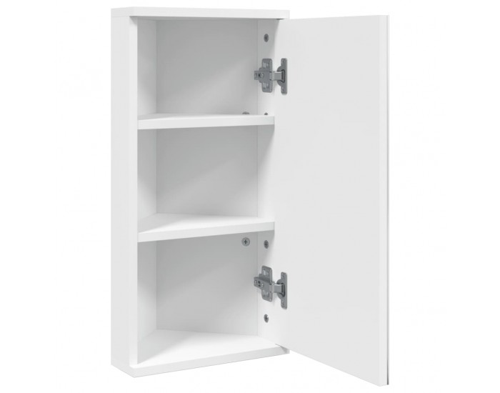 Sonata H Ъглов шкаф с огледало за баня бял 30x24x60 см