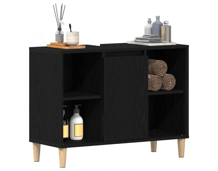 Sonata H Шкаф за мивка, черен дъб, 80x33x60 см, инженерно дърво