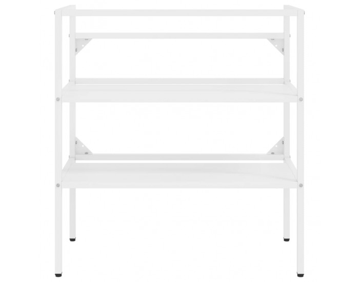 Sonata H Рамка за мивка за баня с вграден умивалник, бяла, желязна