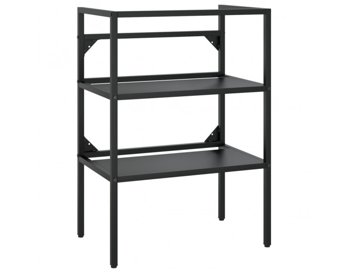 Sonata H Рамка за мивка за баня с вграден умивалник, черна, желязна