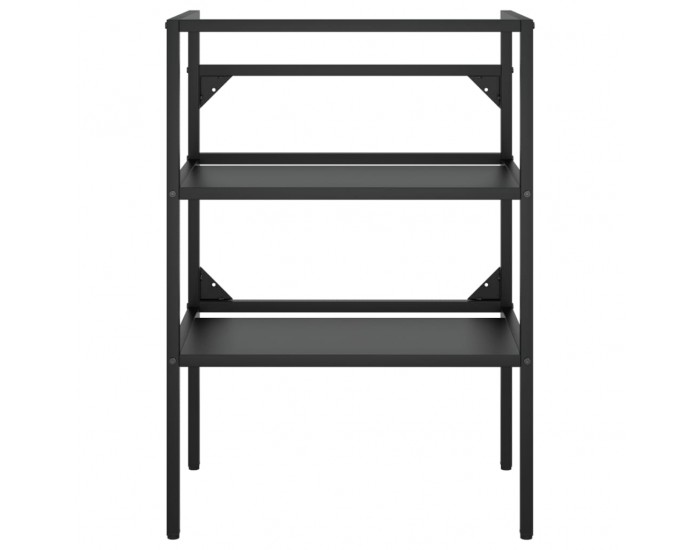 Sonata H Рамка за мивка за баня с вграден умивалник, черна, желязна