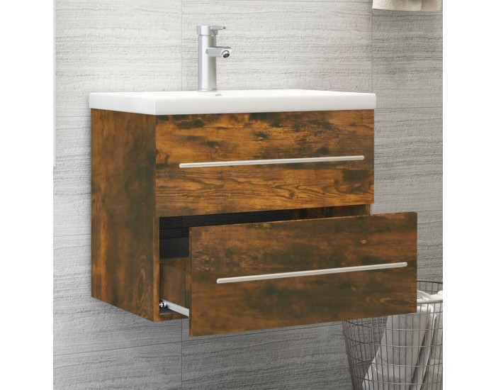 Sonata H Шкаф за мивка с вградена мивка, опушен дъб, инженерно дърво