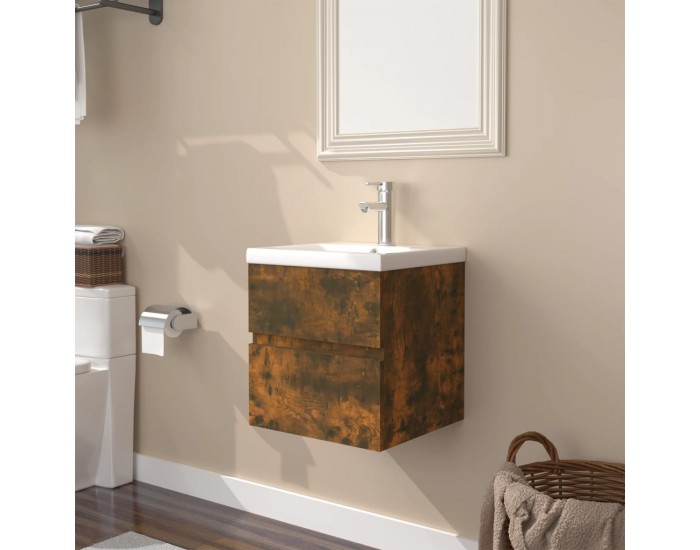 Sonata H Шкаф за мивка с вградена мивка, опушен дъб, инженерно дърво