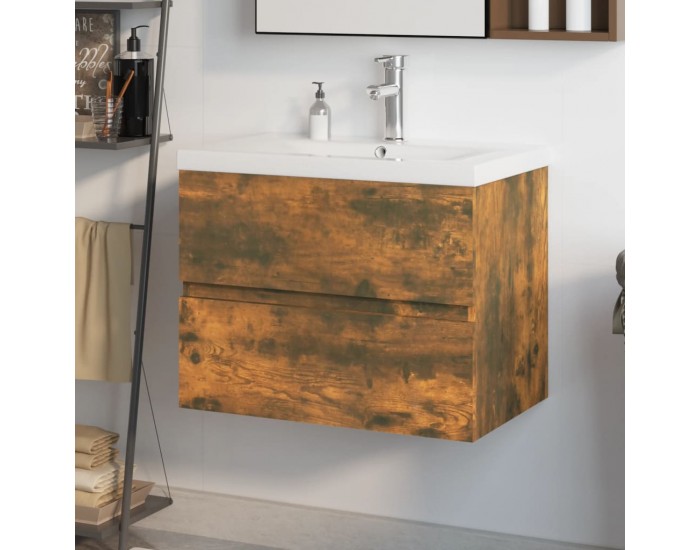 Sonata H Шкаф за мивка с вградена мивка, опушен дъб, инженерно дърво