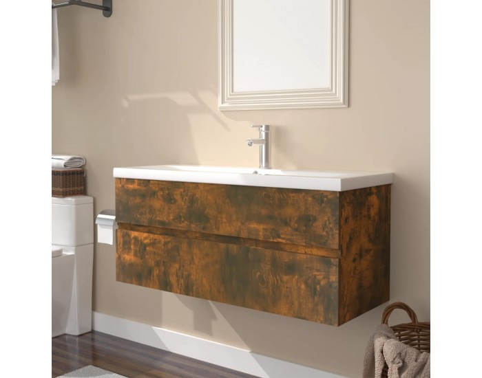 Sonata H Шкаф за мивка с вградена мивка, опушен дъб, инженерно дърво