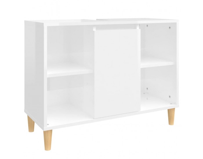 Sonata H Шкаф за мивка, бял гланц, 80x33x60 см, инженерно дърво