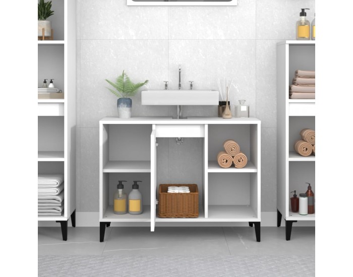 Sonata H Шкаф за мивка, бял, 80x33x60 см, инженерно дърво