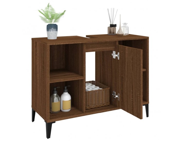 Sonata H Шкаф за мивка, кафяв дъб, 80x33x60 см, инженерно дърво