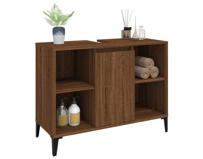 Sonata H Шкаф за мивка, кафяв дъб, 80x33x60 см, инженерно дърво