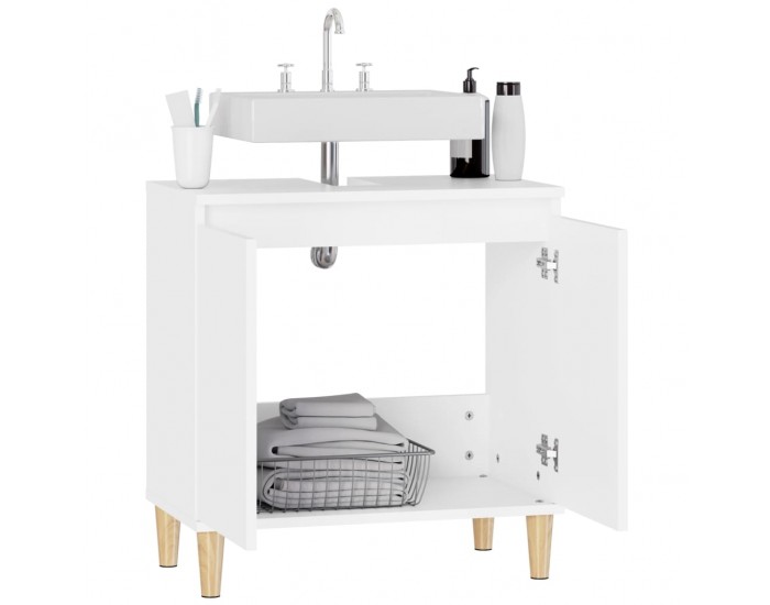 Sonata H Шкаф за мивка, бял, 58x33x60 см, инженерно дърво