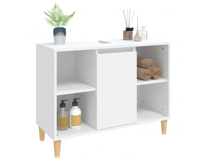Sonata H Шкаф за мивка, бял, 80x33x60 см, инженерно дърво