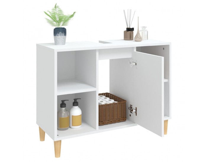Sonata H Шкаф за мивка, бял, 80x33x60 см, инженерно дърво