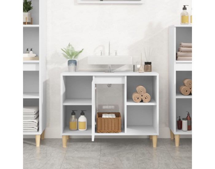 Sonata H Шкаф за мивка, бял, 80x33x60 см, инженерно дърво