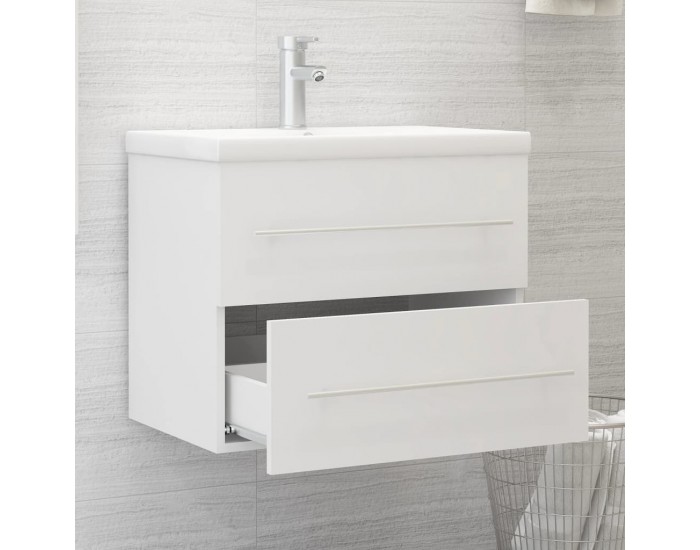 Sonata H Шкаф за мивка с вградена мивка, Бяло, инженерно дърво