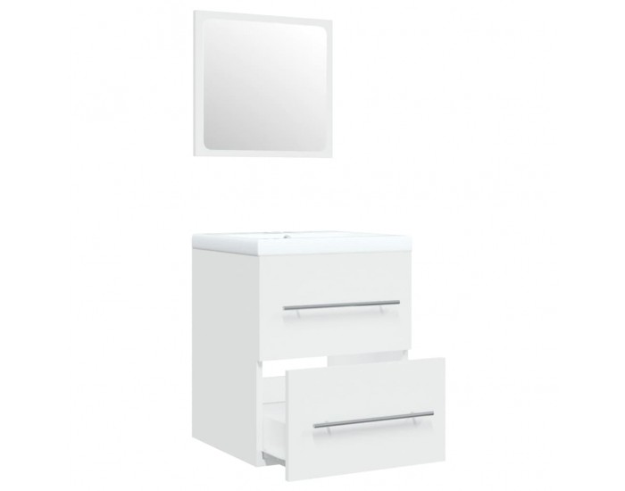 Sonata H Шкаф за мивка с вградена мивка, бял, инженерно дърво