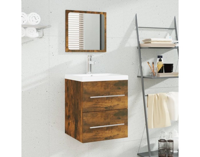 Sonata H Шкаф за мивка с вградена мивка, опушен дъб, инженерно дърво