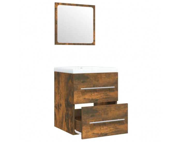 Sonata H Шкаф за мивка с вградена мивка, опушен дъб, инженерно дърво