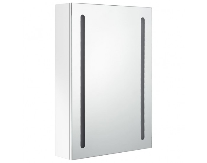 Sonata H LED шкаф с огледало за баня, сияйно бяло, 50x13x70 см