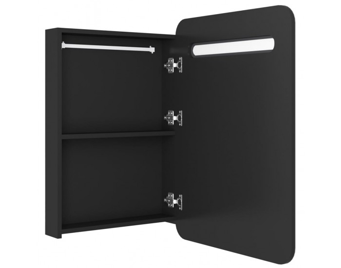 Sonata H LED шкаф с огледало за баня, черно, 60x11x80 см