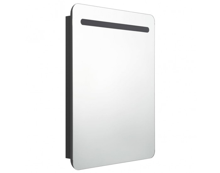 Sonata H LED шкаф с огледало за баня, черно, 60x11x80 см