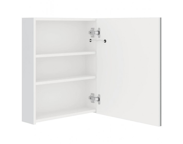 Sonata H LED шкаф с огледало за баня, сияйно бяло, 50x14x60 см