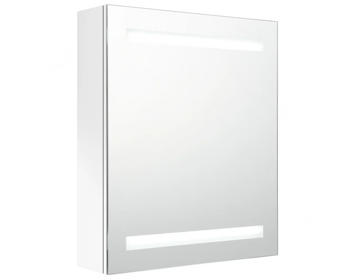 Sonata H LED шкаф с огледало за баня, сияйно бяло, 50x14x60 см