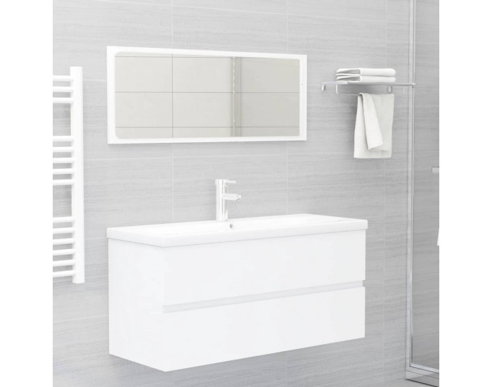 Sonata H Шкаф за мивка с вградено корито, бял, инженерно дърво