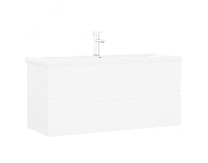 Sonata H Шкаф за мивка с вградено корито, бял, инженерно дърво