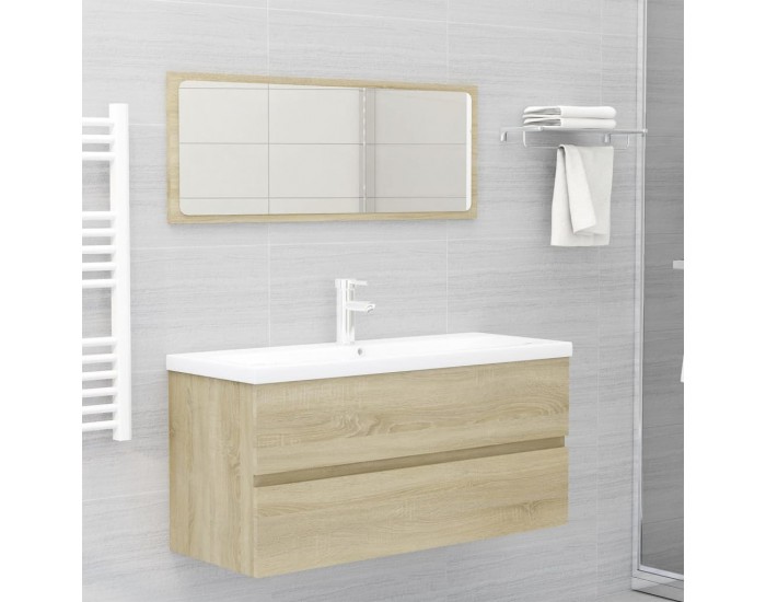 Sonata H Шкаф за баня с вградена мивка, дъб сонома, инженерно дърво